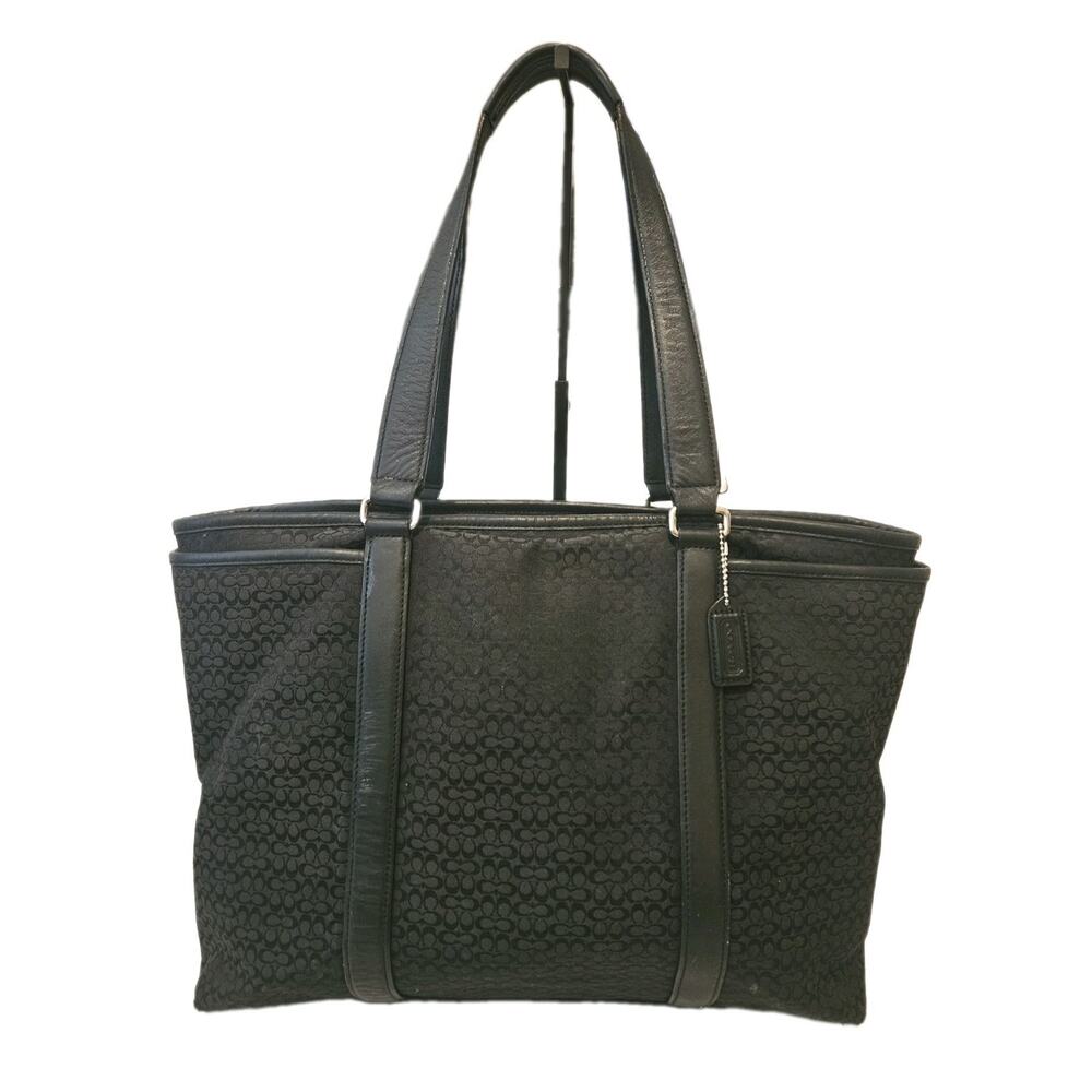 Coach F77014 Vintage Large Signature C Canvas Leather Trim Tote Bag 16x12 *read - Picture 2 of 16